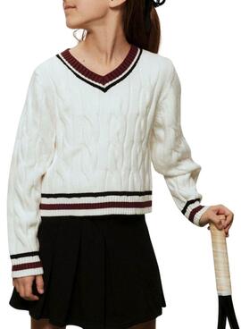 Jersey Name It trenzado blanco roto para niña