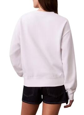 Sudadera Calvin Klein Jeans Graphic Logo blanco para mujer