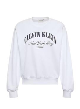 Sudadera Calvin Klein Jeans Graphic Logo blanco para mujer