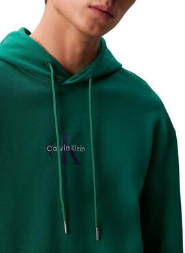 Sudadera Calvin Klein Jeans Monologo verde para hombre