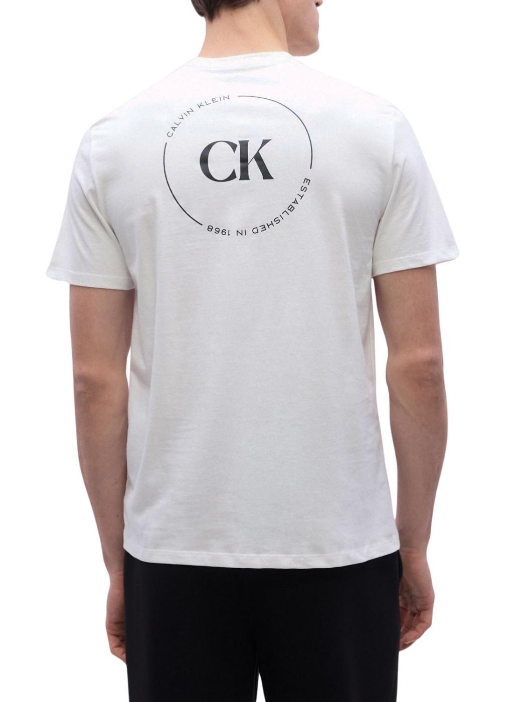 Camiseta Calvin Klein Jeans Circular logo blanco para hombre