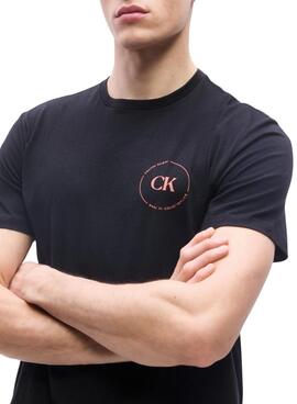 Camiseta Calvin Klein Jeans Circular logo negro para hombre