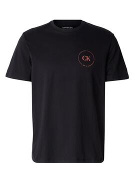 Camiseta Calvin Klein Jeans Circular logo negro para hombre