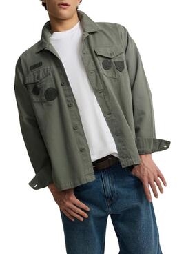 Sobrecamisa Silbon Parches verde para hombre