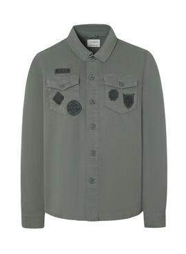 Sobrecamisa Silbon Parches verde para hombre