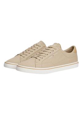 Zapatillas Tommy Jeans Vulc de lona camel para hombre