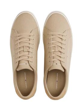 Zapatillas Tommy Jeans Vulc de lona camel para hombre