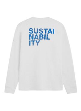 Camiseta Ecoalf manga larga Sustano blanco para hombre