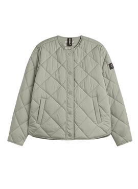 Chaqueta Ecoalf Musa Rhomb verde para mujer