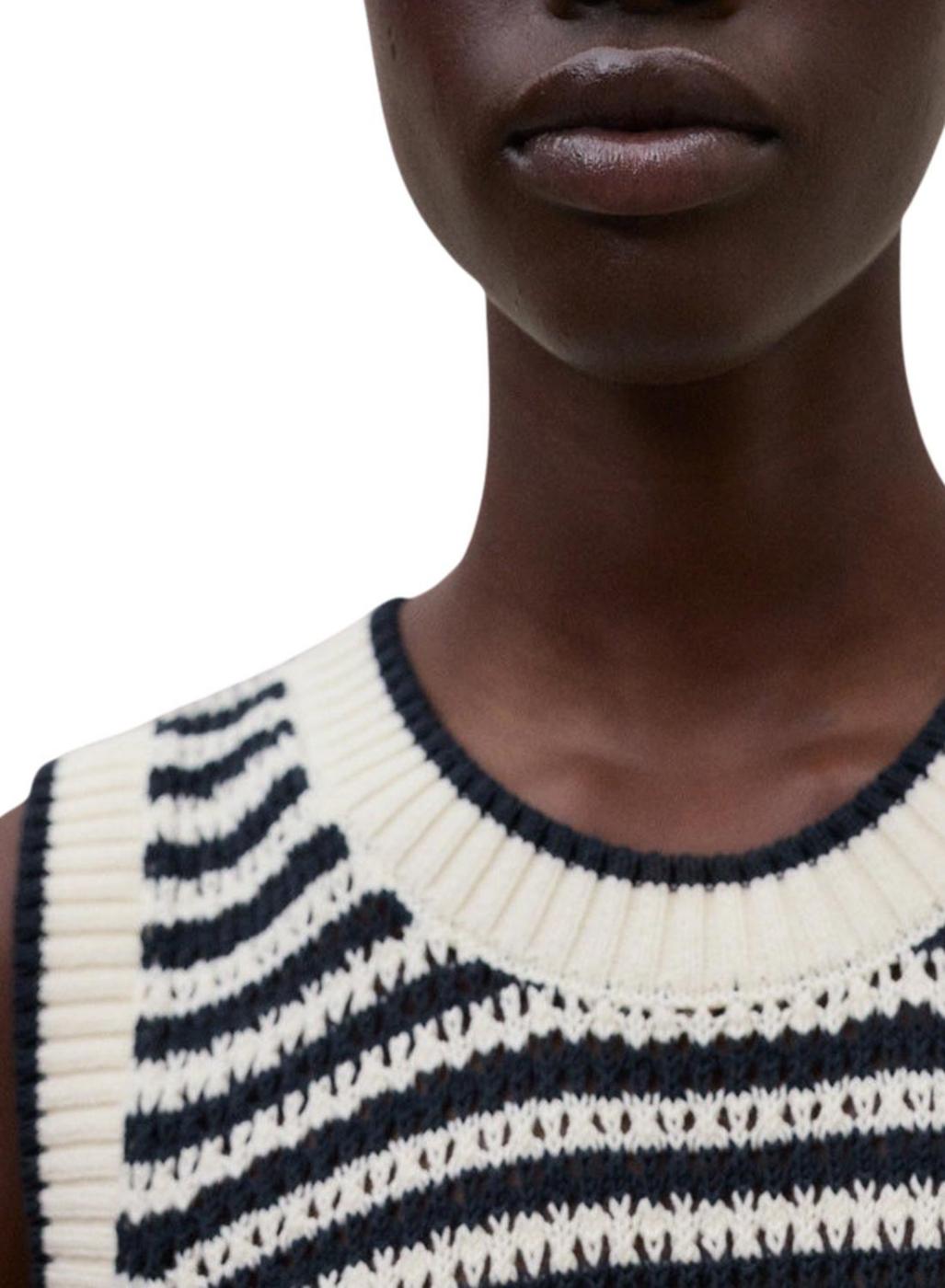 Jersey Ecoalf Tulip beige con estampado de rayas para mujer