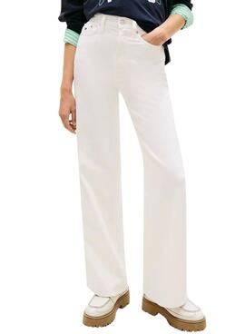 Pantalón vaquero Tommy Jeans Claire blanco para mujer