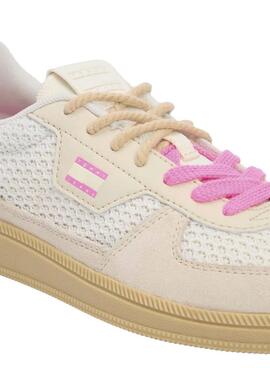 Zapatillas Tommy Jeans The Greenwich Edge Knit beige y rosa para mujer