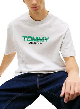 Camiseta Tommy Jeans 90s gris para hombre