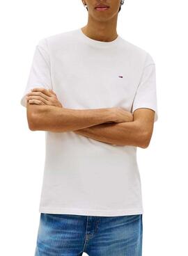 Camiseta básica Tommy Jeans Relaxed Flag blanco para hombre