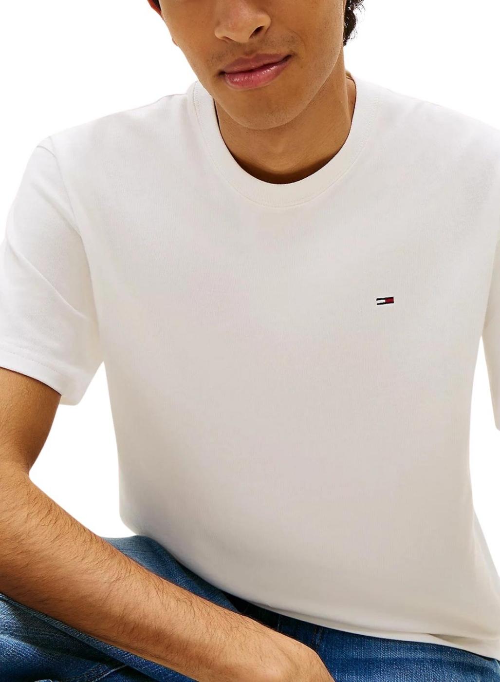 Camiseta básica Tommy Jeans Relaxed Flag blanco para hombre