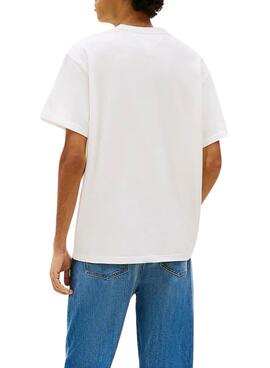 Camiseta básica Tommy Jeans Relaxed Flag blanco para hombre