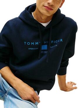Sudadera Tommy Hilfiger Brand Love azul marino para hombre