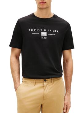 Camiseta Tommy Hilfiger Brand Love negro para hombre