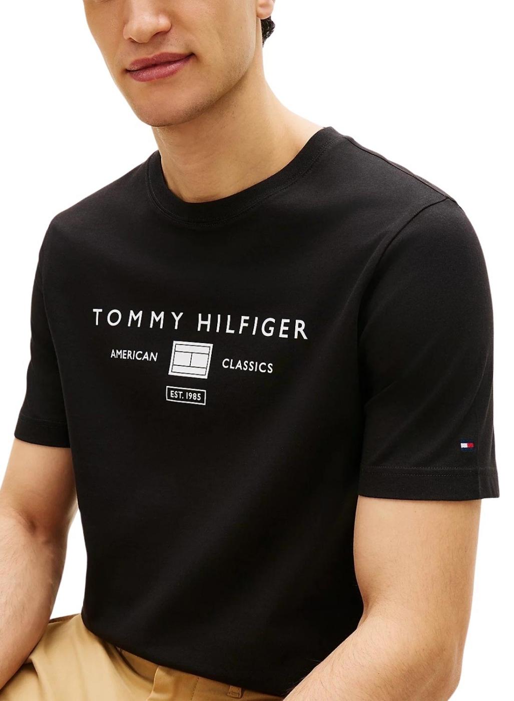 Camiseta Tommy Hilfiger Brand Love negro para hombre
