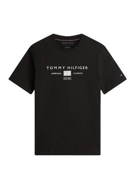 Camiseta Tommy Hilfiger Brand Love negro para hombre
