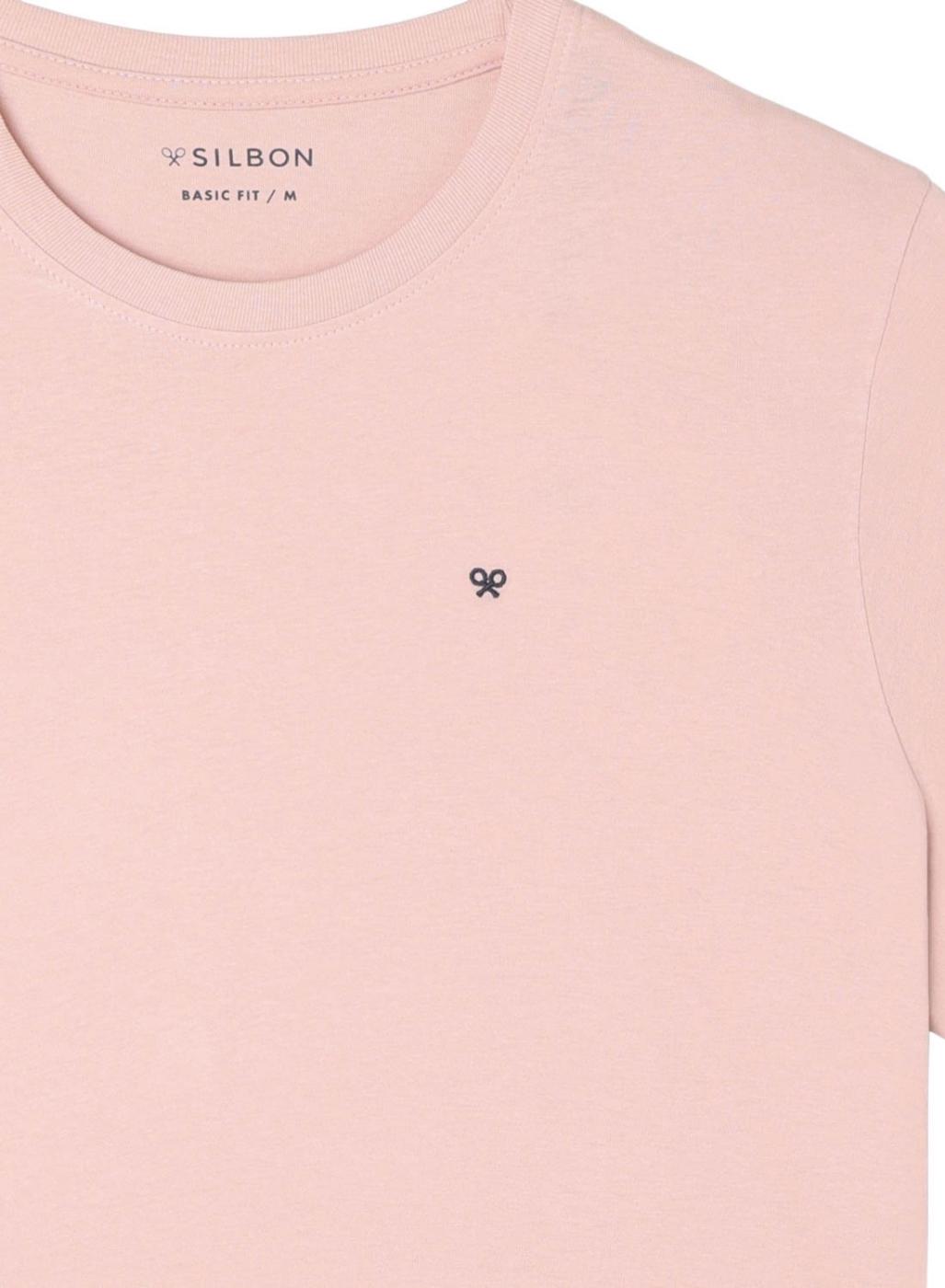 Camiseta Silbon básica rosa para hombre