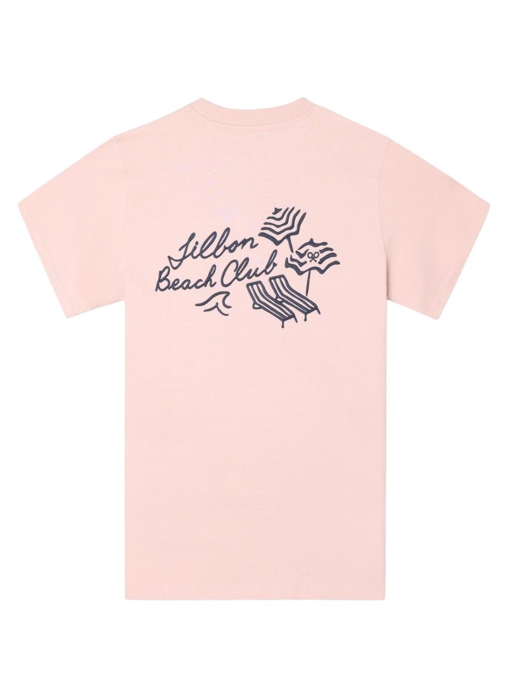Camiseta Silbon Beach Club rosa para hombre