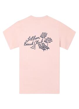 Camiseta Silbon Beach Club rosa para hombre
