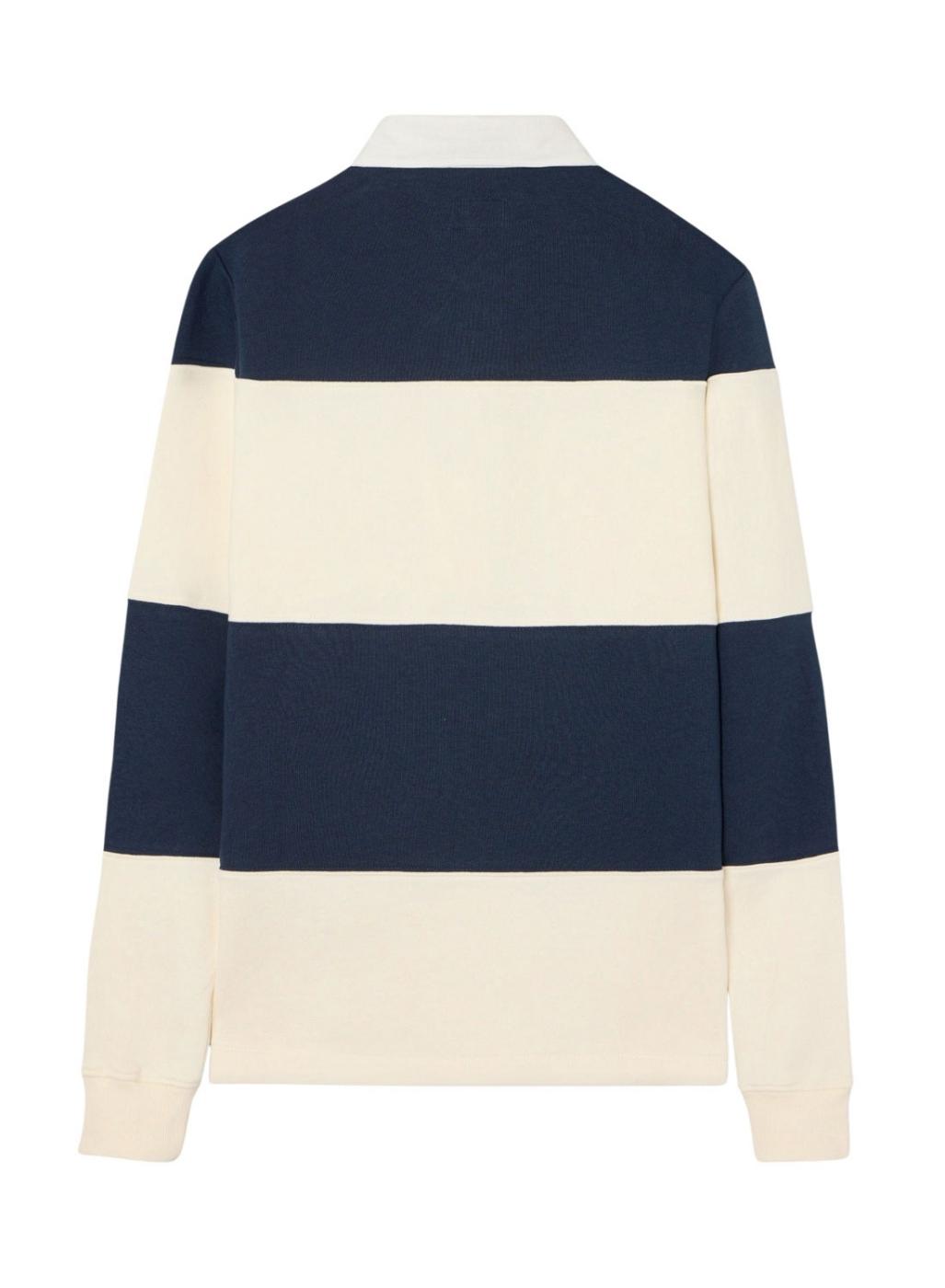 Sudadera polo Silbon rayas azul y blanco para hombre