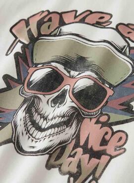 Camiseta Name It calavera beige para niño