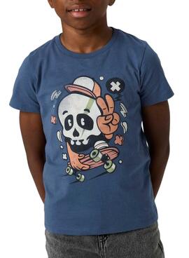 Camiseta Name It calavera skate azul para niño