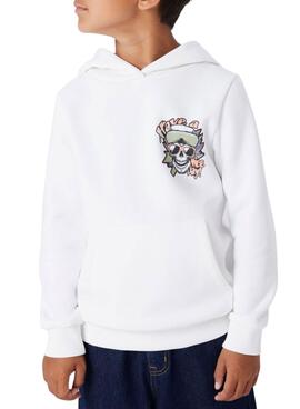 Sudadera Name It capucha calavera crudo para niño