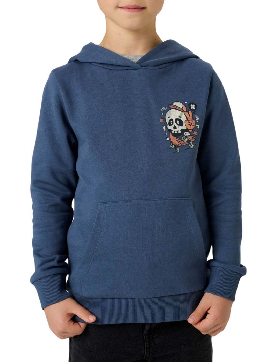 Sudadera Name It capucha calavera azul para niño