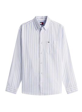 Camisa Tommy Hilfiger Stripe Oxford rayas azul para hombre