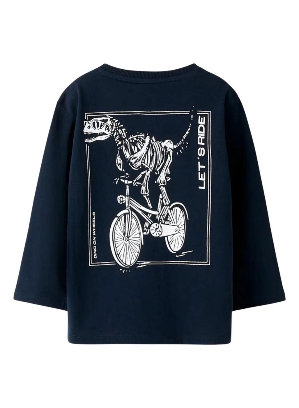 Camiseta Name It dinosaurio bicicleta azul marino para niño