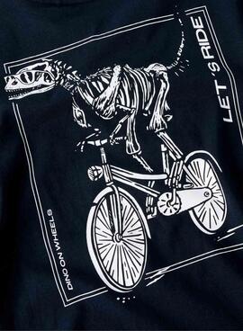 Camiseta Name It dinosaurio bicicleta azul marino para niño