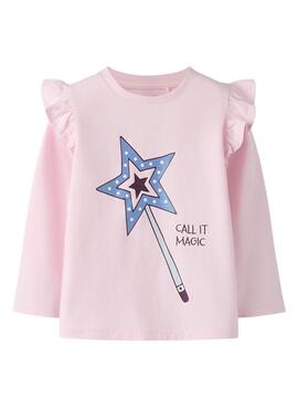 Camiseta Name It varita mágica rosa para niña