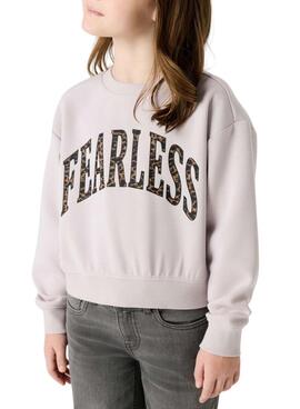 Sudadera Name It fearless beige para niña