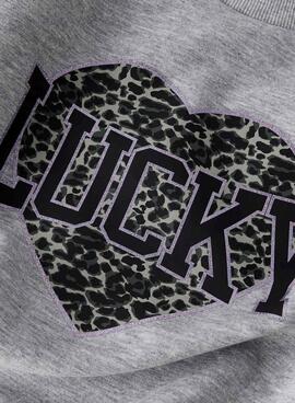 Sudadera Name It lucky gris para niña