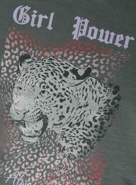 Sudadera Name It girl power verde oscuro para niña