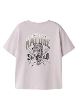 Camiseta Name It wild and free rosa claro para niña