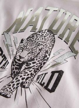 Camiseta Name It wild and free rosa claro para niña