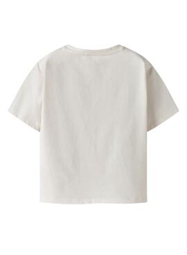 Camiseta Name It estampada animal print crudo para niña