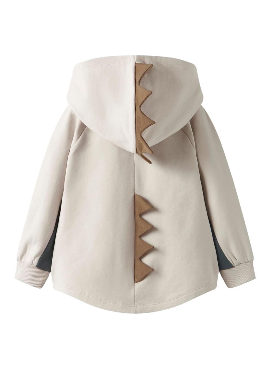 Sudadera con capucha Name It beige dinosaurio para niño