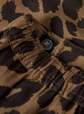 Pantalón corto Name It estampado animal print marrón para niña