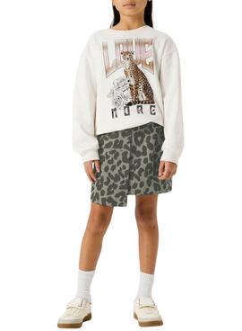 Pantalón corto Name It estampado animal gris para niña