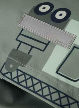 Chubasquero Name It Max estampado de máquinas verde salvia para niño