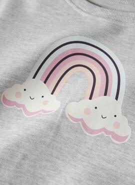 Sudadera Name It Bissine arcoíris gris claro para niña