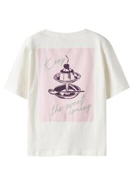 Camiseta Name It Bena estampado gráfico crudo para niña