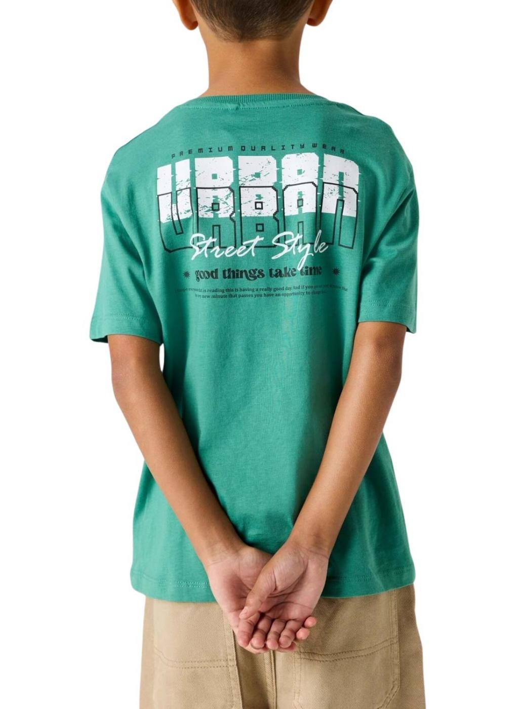 Camiseta Name It  Benna estampado urbano verde para niño