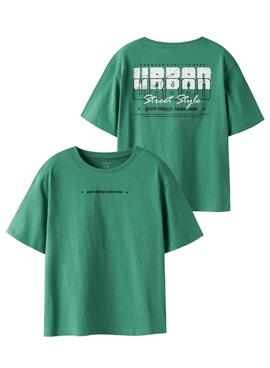 Camiseta Name It  Benna estampado urbano verde para niño